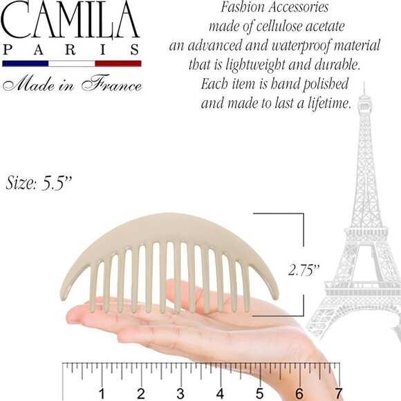 Hair Side Combs French Twist Beige Pearl Interlocking Clamps for Women main image 7